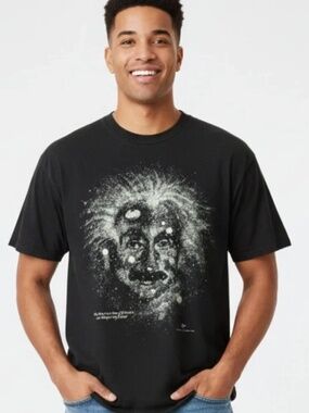 Vintage Einstein Tee Single Stitch Physics Science STEM Graphic Shirt Large